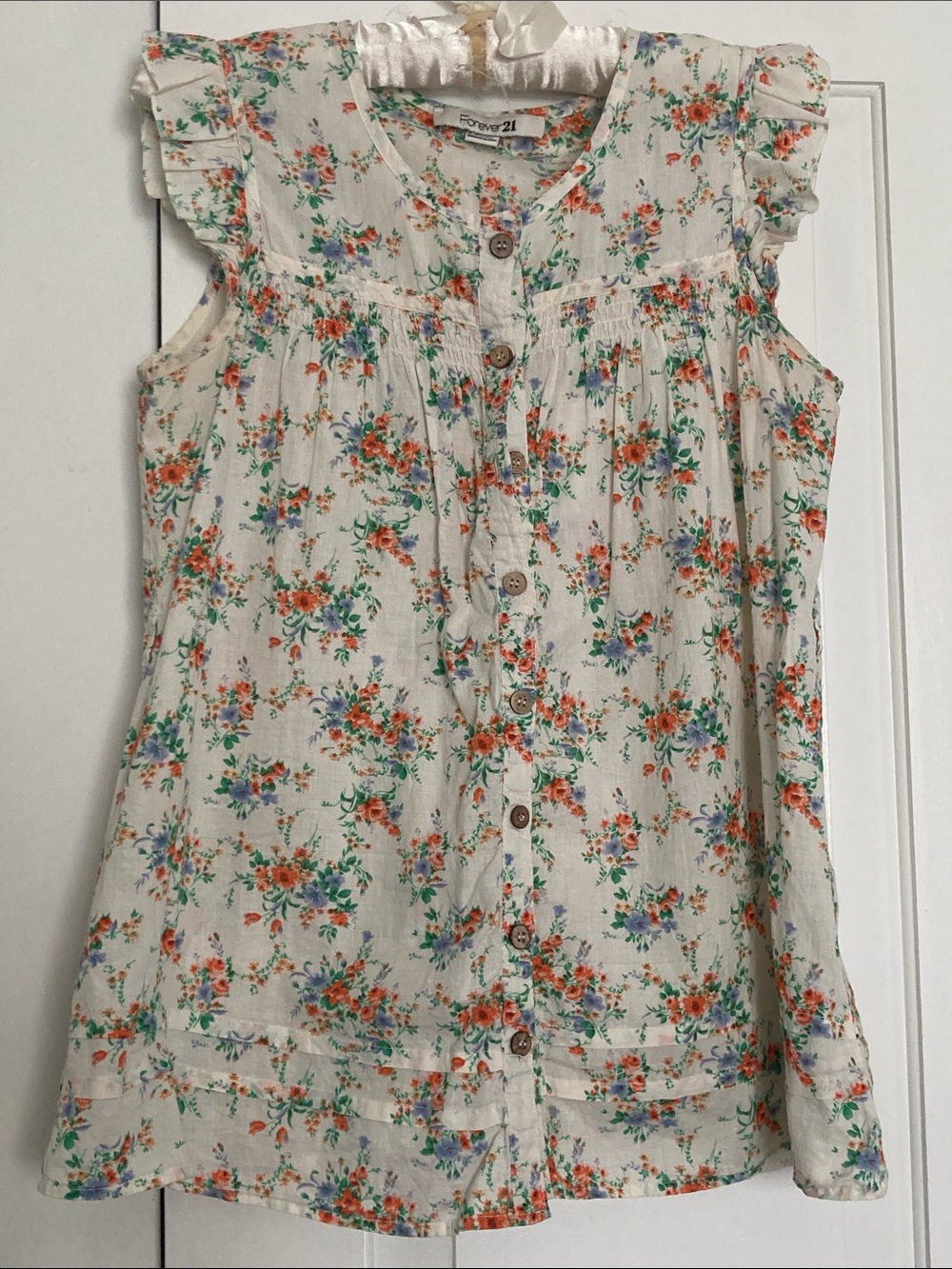 Forever21 Floral Ruffle Blouse